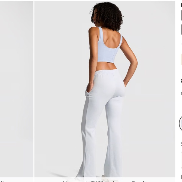 Victoria’s Secret Pink IVY Fleece Split-Hem Flare Sweatpants- Hydrangea Blue SP - Picture 2 of 10